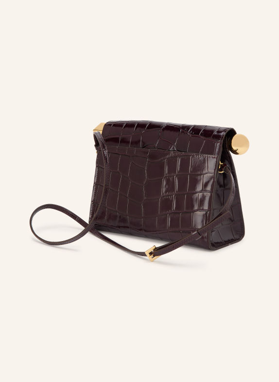 JACQUEMUS Clutch LE SAC ROND CARRE DARK RED / GOLD