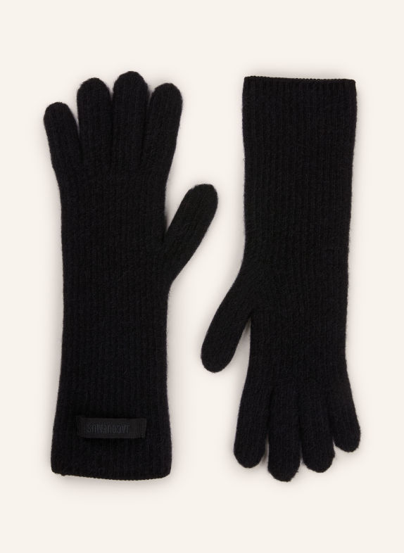 JACQUEMUS LES GANTS GROS GRAIN gloves with alpaca BLACK