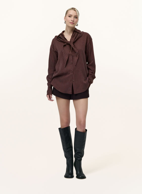 LeGer Studio BEYOND Shirt blouse DARK BROWN / WHITE