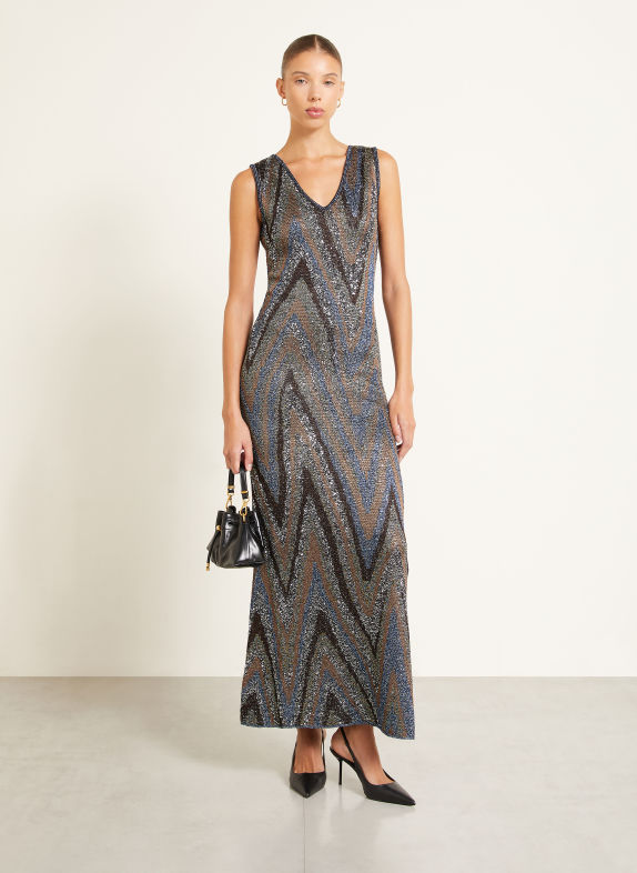 MISSONI Sukienka wieczorowa z cekinami CZARNY / SREBRNY / BRĄZOWY