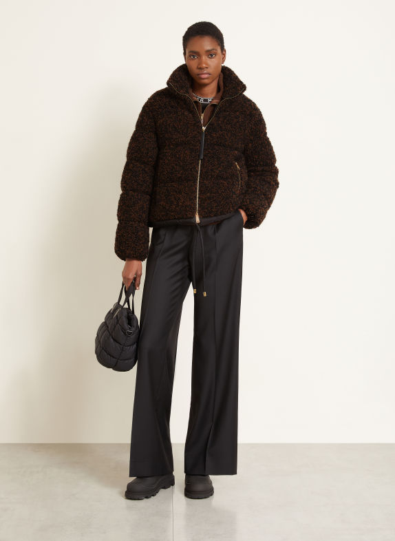 MONCLER TRASCENDANCE Teddy Fur Jacket DARK BROWN / BLACK