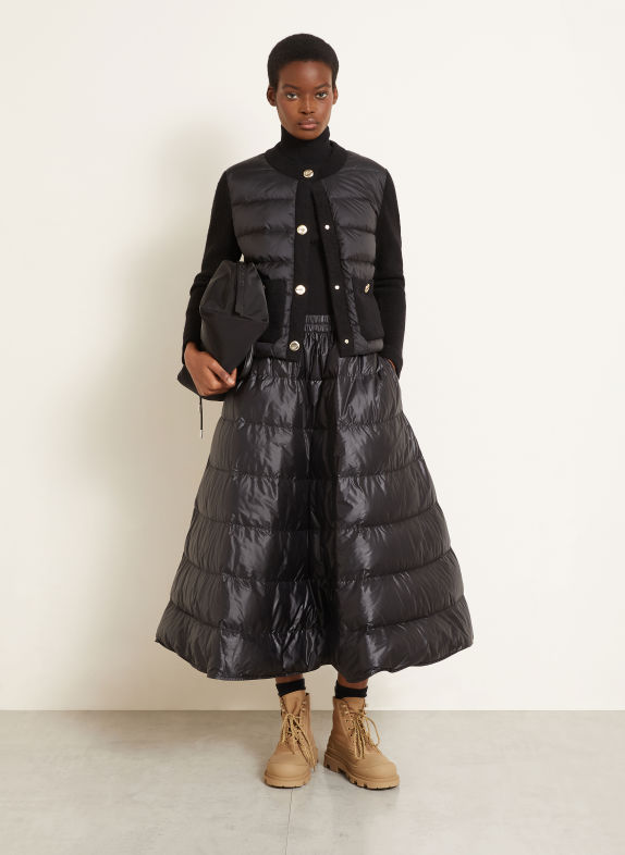 MONCLER Doudoune en mélange de matières NOIR