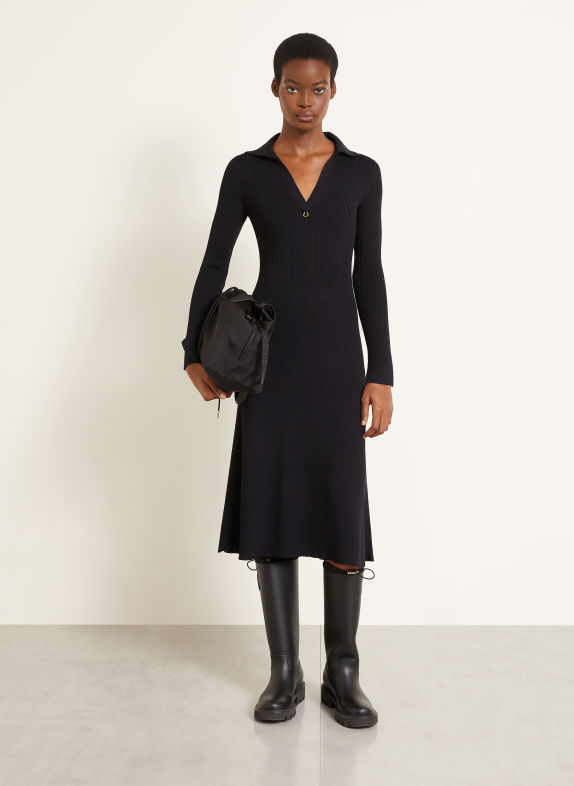 MONCLER Robe en maille BLEU FONCÉ
