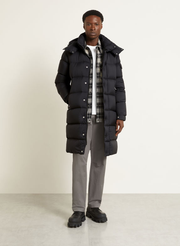 MONCLER HANOVERIAN Donsmantel met afneembare capuchon ZWART