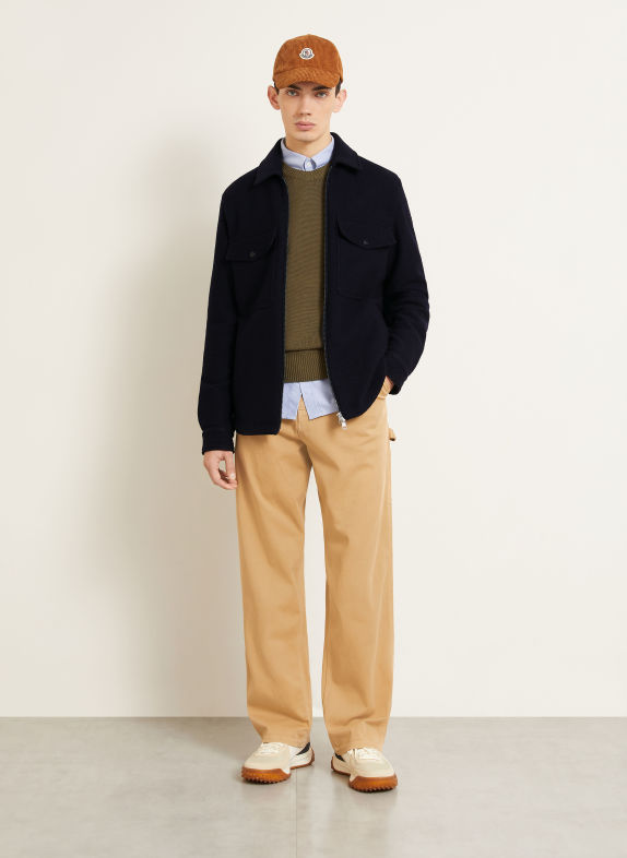 MONCLER Bouclé-Jacke DUNKELBLAU
