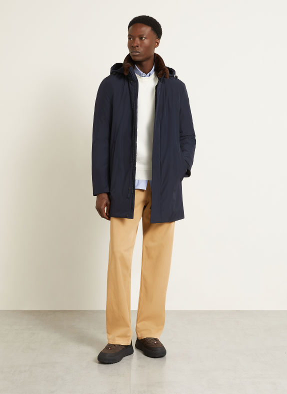 MONCLER OKEFEN Down parka with Detachable Hood DARK BLUE