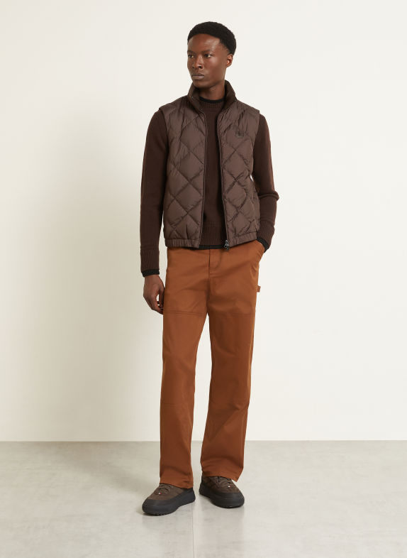 MONCLER CHOBE Down vest DARK BROWN