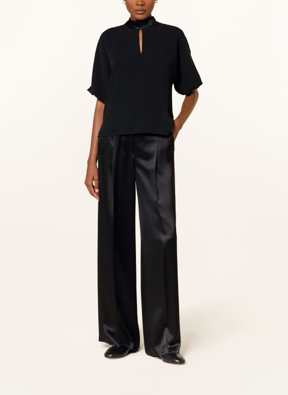 LUISA CERANO Tie-neck blouse with cutout BLACK