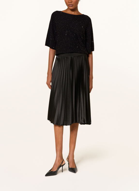 LUISA CERANO Strickshirt mit Pailletten SCHWARZ