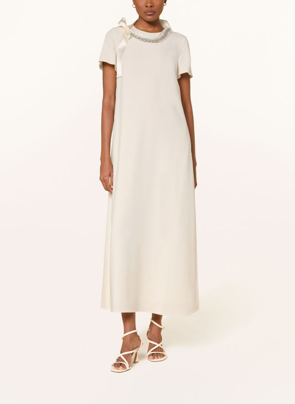 LUISA CERANO Cocktail dress with rhinestones CREAM