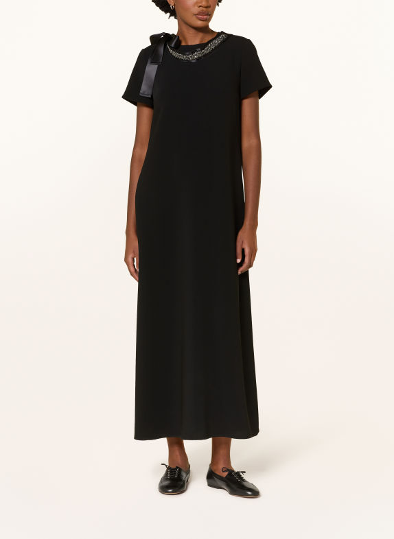 LUISA CERANO Robe de cocktail ornée de strass NOIR