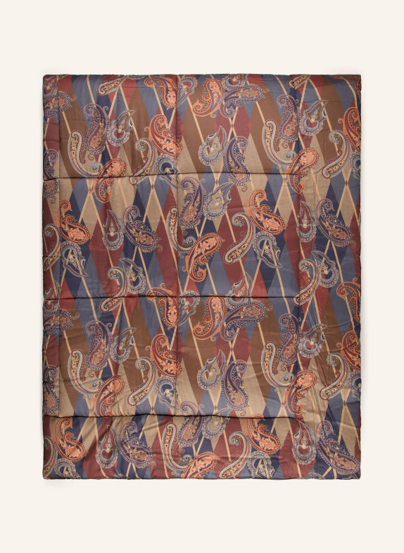 ETRO Home Couvre-lit BLEU / MARRON CLAIR / ROUGE FONCÉ