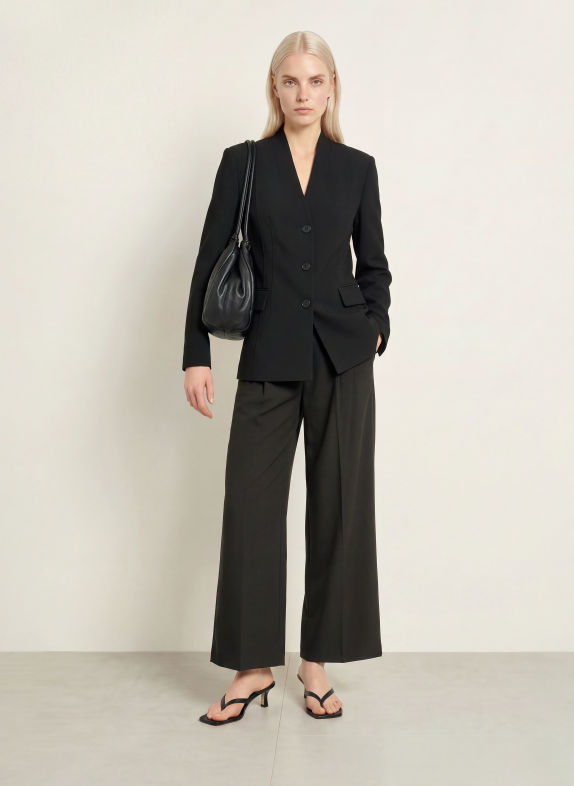 co'couture Pantalon palazzo VOLACC NOIR