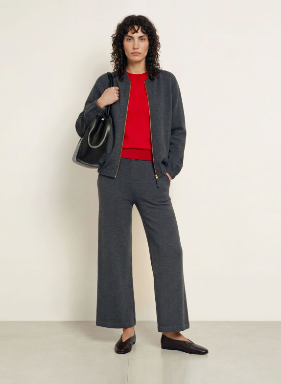 FTC CASHMERE Strickjacke DUNKELGRAU