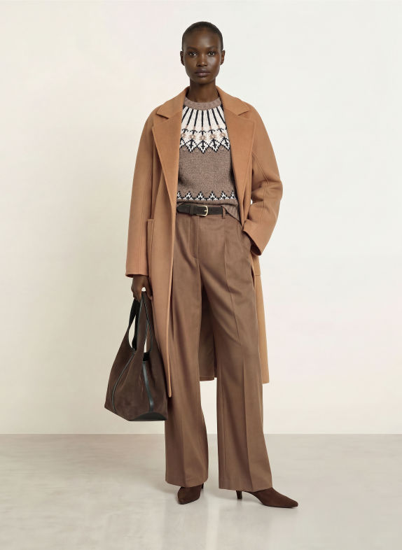 HERZENS Wool coat BROWN