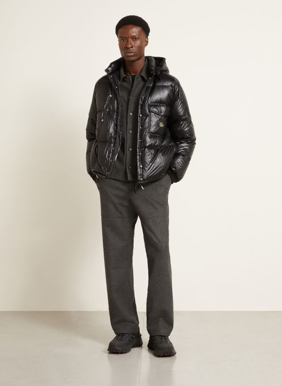 MONCLER Jachetă din puf KARAKORUM cu glugă detașabilă NEGRU