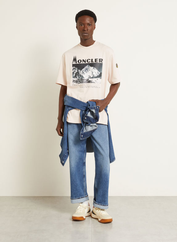 MONCLER T-Shirt HELLROSA / WEISS / SCHWARZ