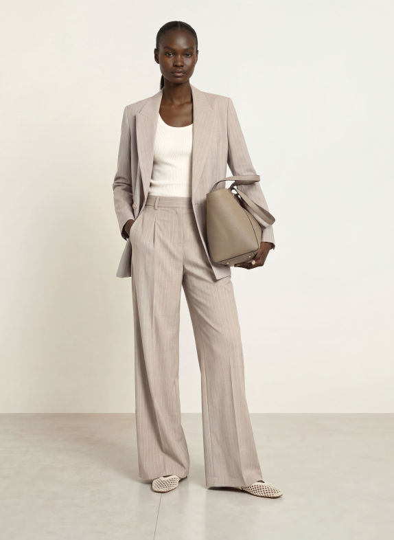 BOSS TIANA wide-leg trousers BEIGE