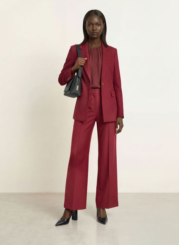 BOSS Pantalon palazzo TOALA ROUGE FONCÉ