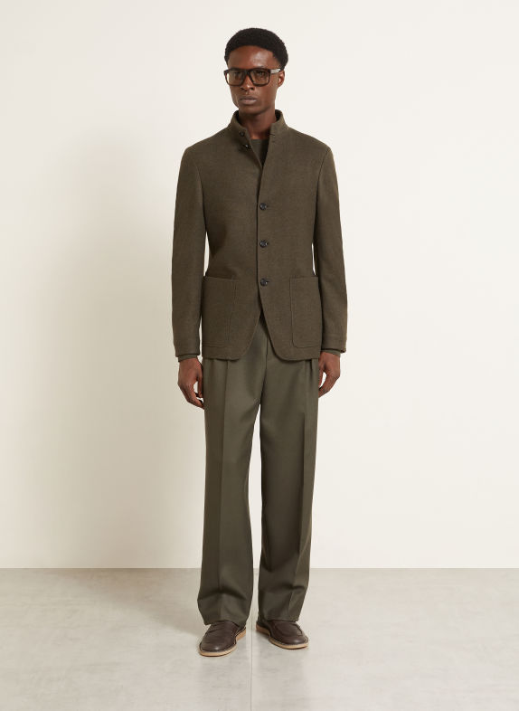 ZEGNA CONTE Jacket with Cashmere KHAKI