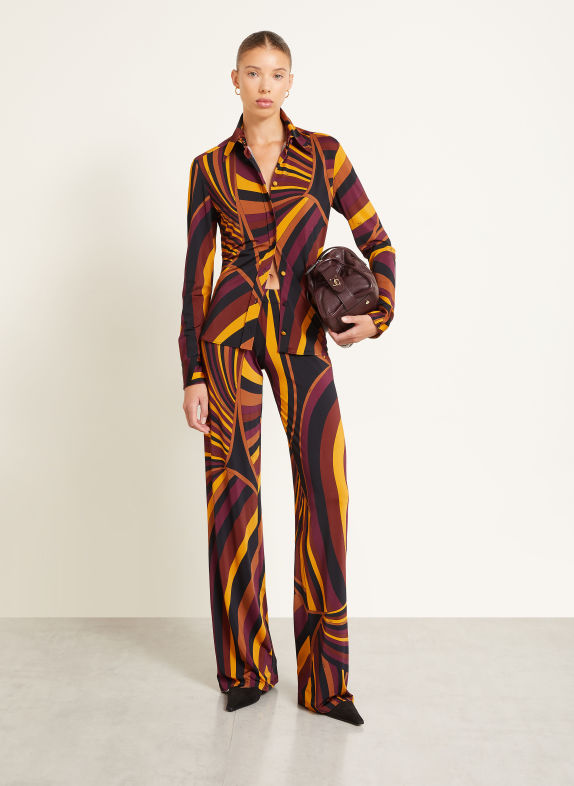 PUCCI Jersey trousers DARK RED / ORANGE / BLACK