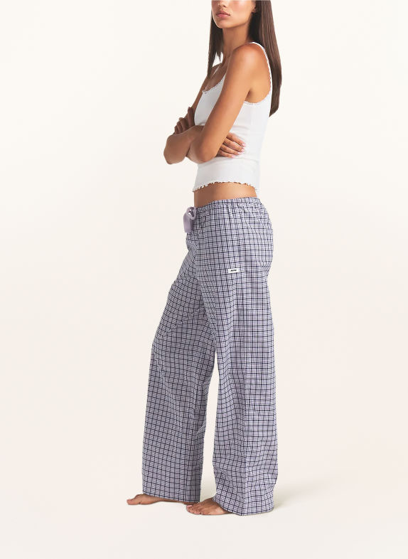 SKIMS Cotton Poplin Pajama Bottoms MICA NAVY CHECK