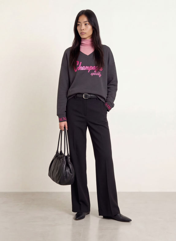 miss goodlife Sweatshirt à paillettes GRIS FONCÉ / ROSE FUCHSIA