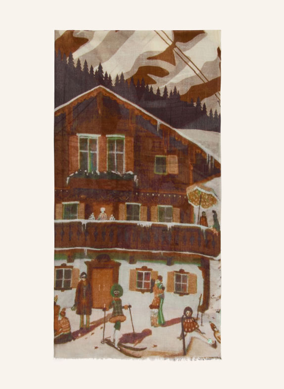 CODELLO Schal BEIGE / DUNKELBRAUN / GRÜN