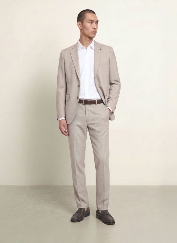 CG - CLUB of GENTS CG ORLANDO Slim Fit Jersey Suit Trousers 22 BEIGE