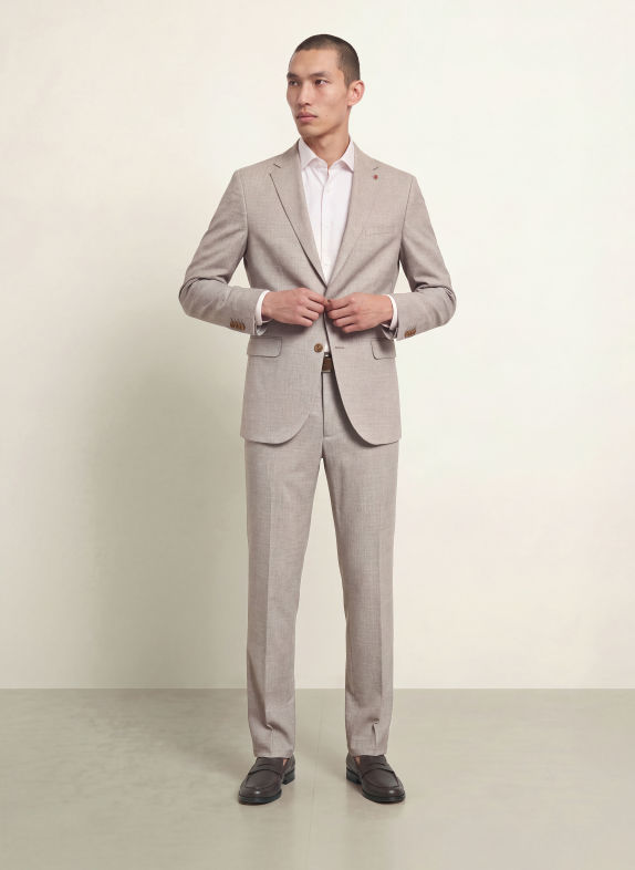 CG - CLUB of GENTS Sacou de costum CG COLVIN Slim Fit din jersey 22 BEIGE