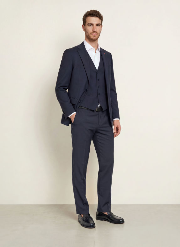CG - CLUB of GENTS Oblekové kalhoty CG COLE Slim Fit 62 BLAU