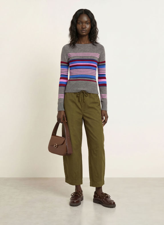 DAMSON MADDER. YESLEY Sweater Made of Merino Wool GRAY / PINK / BLUE