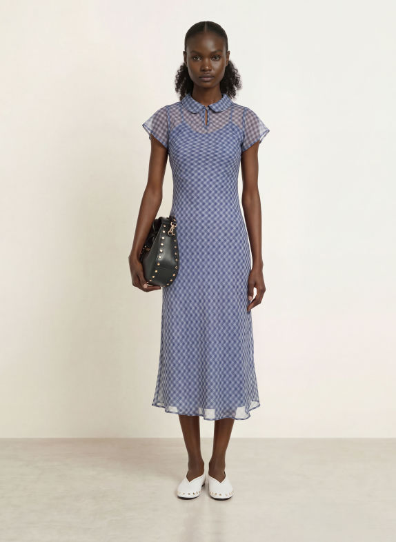 DAMSON MADDER. Robe chemise HUDSON BLEU / BLEU CLAIR
