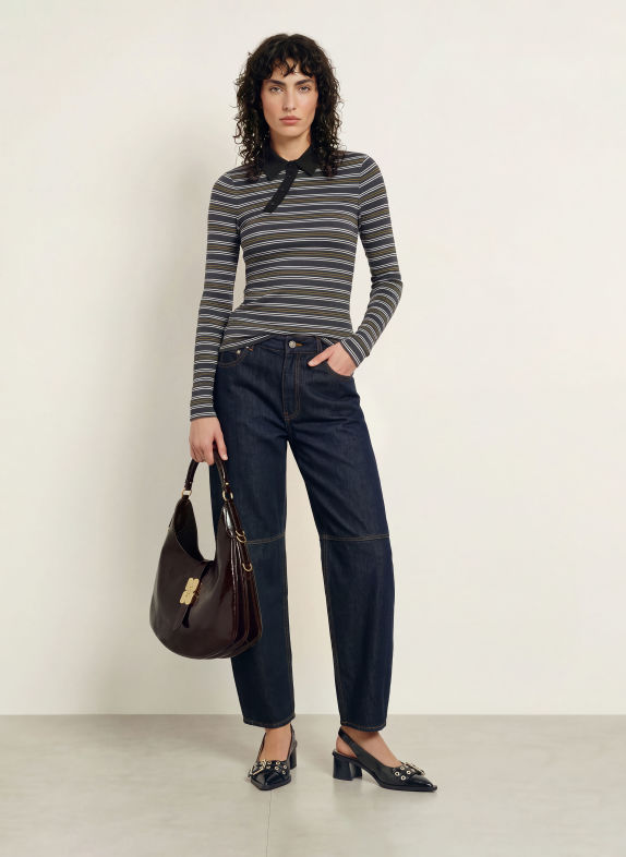 DAMSON MADDER. PEYTON Jersey polo shirt DARK BLUE / OLIVE / WHITE
