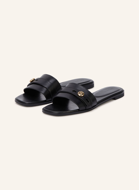 TORY BURCH ROMY Slides BLACK / GOLD