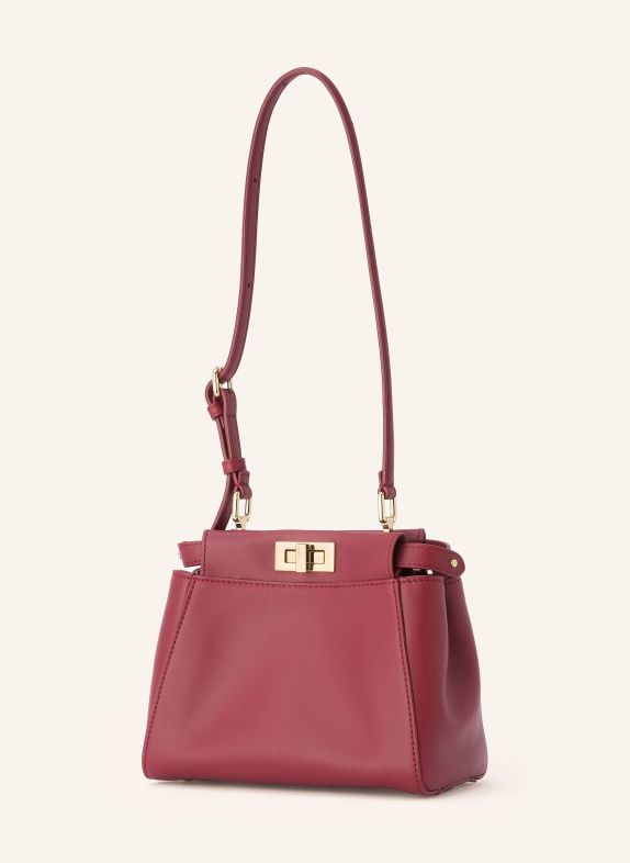 FENDI Handväska PEEKABOO MINI MÖRKRÖD