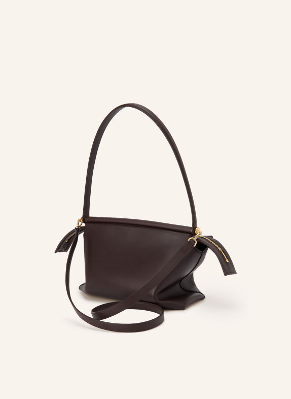 LOEWE Schultertasche WHISKER SMALL DUNKELBRAUN / GOLD