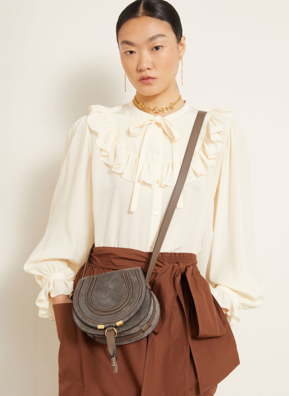 Chloé Kabelka přes rameno MARCIE 031 Nickel Grey