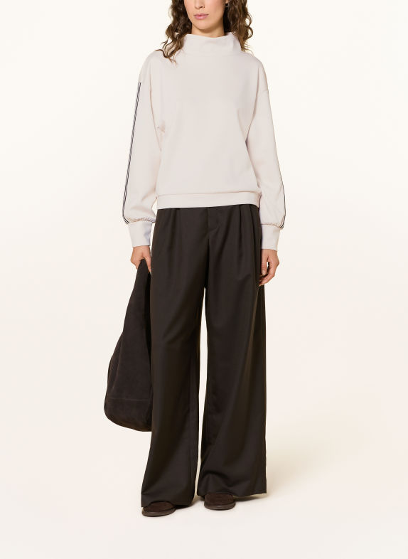 monari Sweatshirt mit Schmucksteinen BEIGE / DUNKELBRAUN