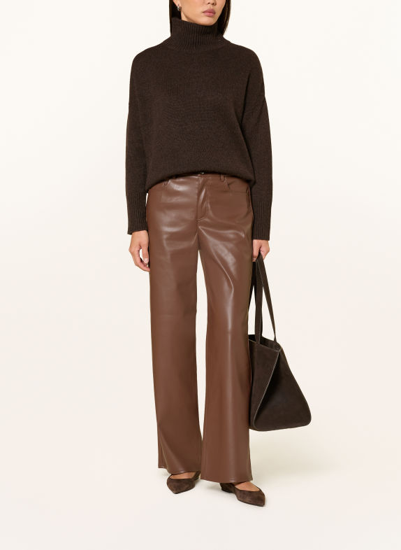 monari Leather-look trousers BROWN