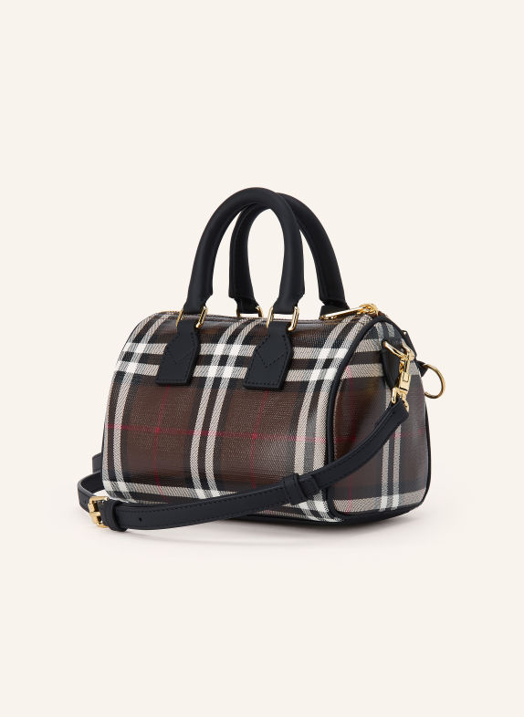BURBERRY Handbag DARK BROWN / WHITE / BLACK