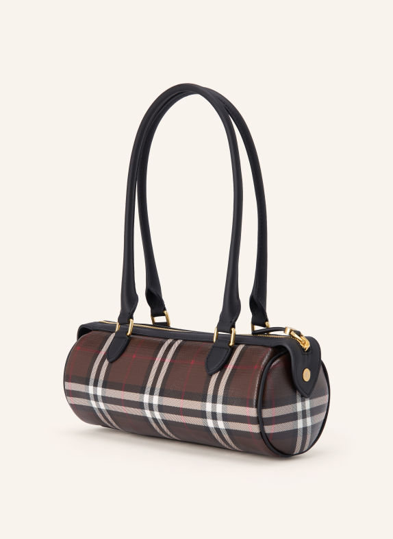 BURBERRY Schultertasche DUNKELBRAUN / HELLBRAUN / WEISS