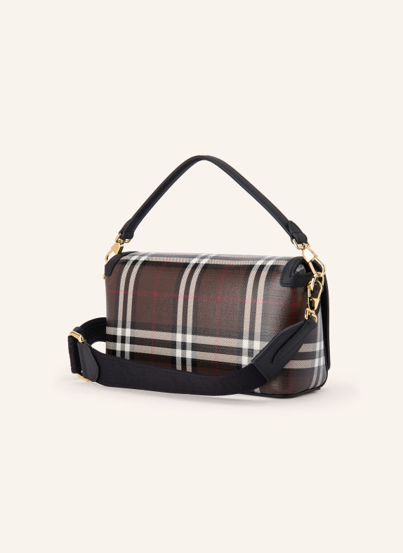 BURBERRY Handbag DARK BROWN / WHITE / BLACK