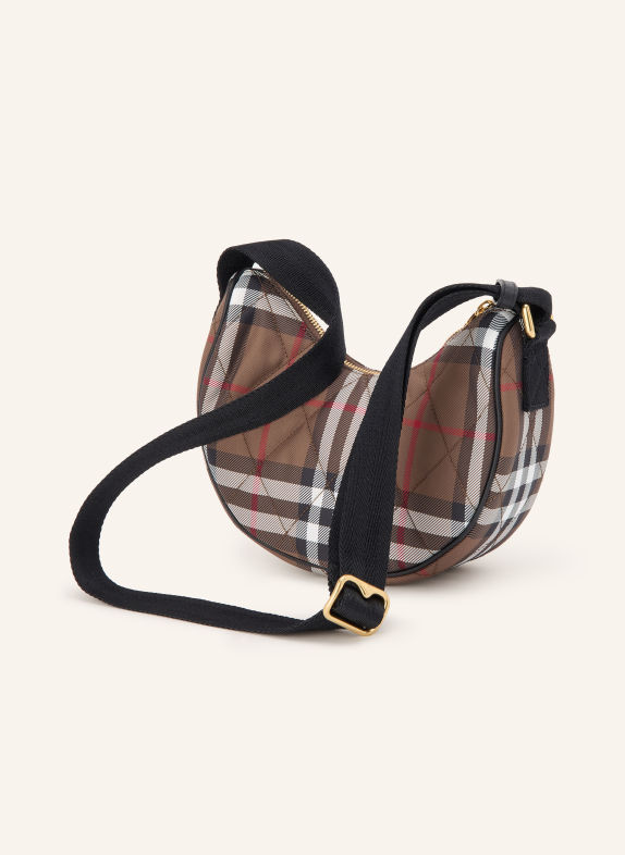 BURBERRY Umhängetasche DUNKELBRAUN / WEISS / SCHWARZ