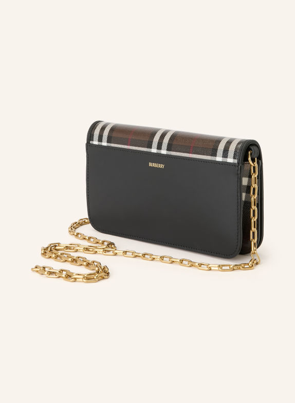 BURBERRY Crossbody bag DARK BROWN / WHITE / BLACK