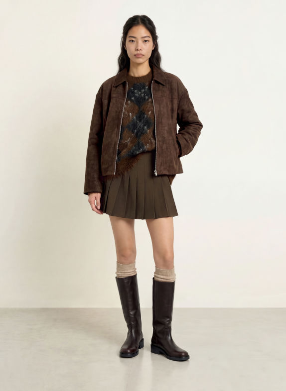 NEO NOIR TITAN Leather-Look Jacket DARK BROWN
