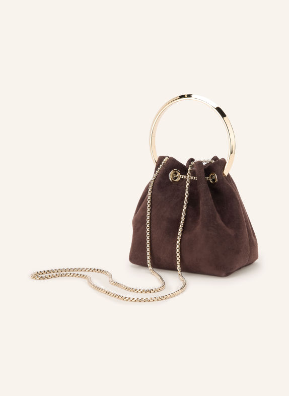 JIMMY CHOO Kabelka BON BON TMAVĚ HNĚDÁ / ZLATÁ