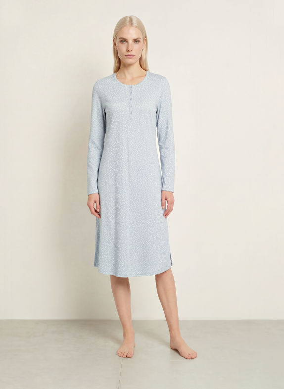CALIDA Chemise de nuit MIDNIGHT DREAMS BLEU CLAIR / BLANC