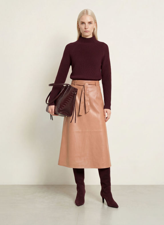 monari Faux-leather skirt BROWN