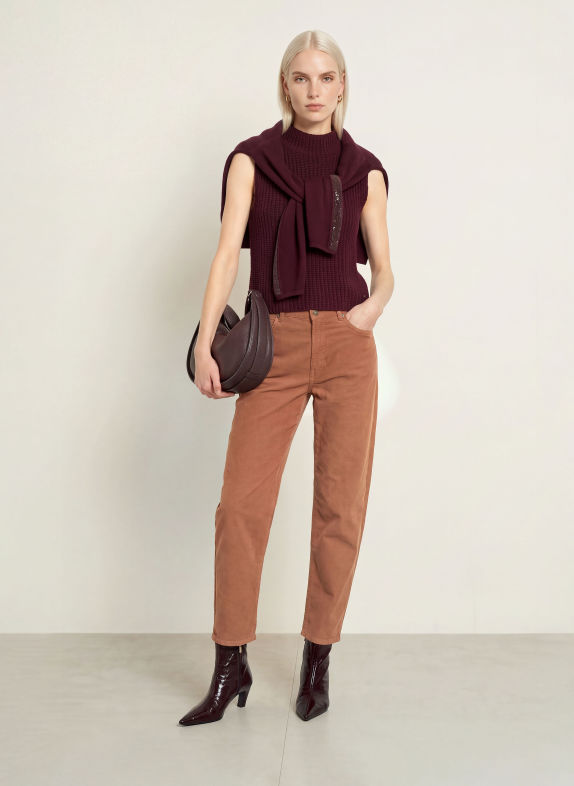 monari Corduroy pants 552 tiramisu